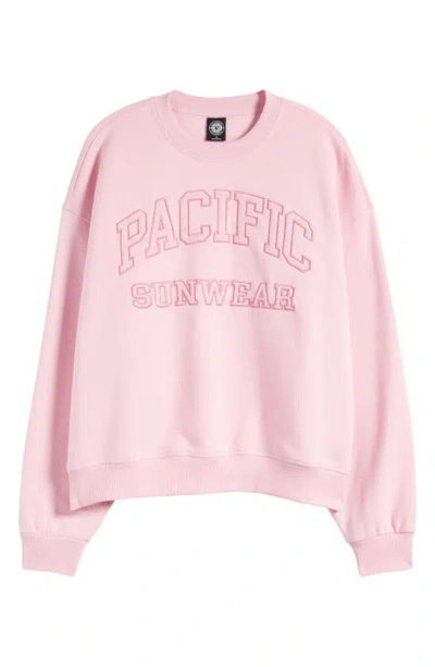 Pacsun Arch Logo Graphic Sweatshirt In Cameo Pink