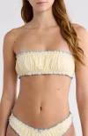 Pacsun Arriety Shirred Bandeau Bikini Top In Brown