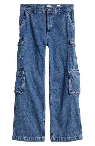 Pacsun Kids' Baggy Cargo Jeans In James Blue