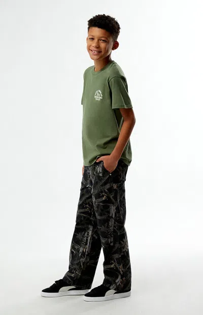 Pacsun Baggy Pants Black Camo Carpenter In Black/camo In Multi
