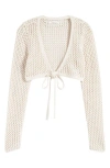 Pacsun Beach Vibes Tie Front Cardigan In White Sand