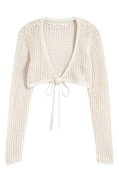 Pacsun Beach Vibes Tie Front Cardigan In White Sand