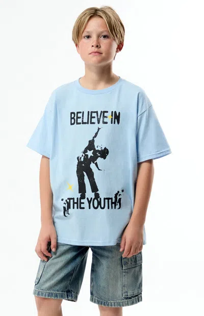 Pacsun Believe In The Youth T-shirt In Light Blue