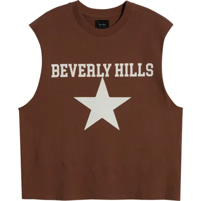 Pacsun Beverly Hills Muscle Graphic Tank In Brown