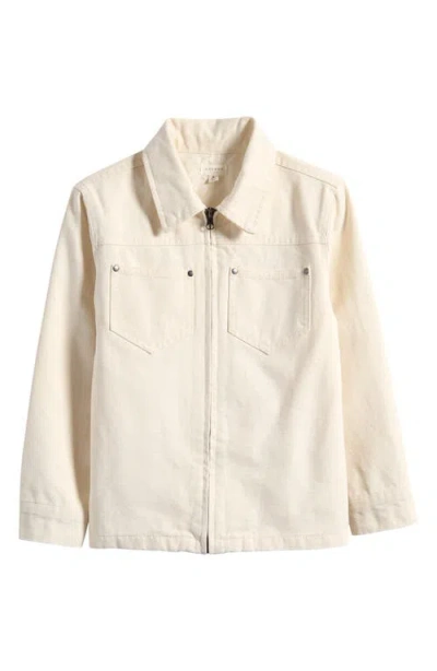 Pacsun Kids'  Billie Cotton Twill Jacket In Off White Potassium Spray