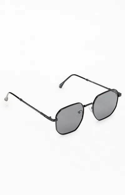 Pacsun Black Metal Rectangle Frame Sunglasses