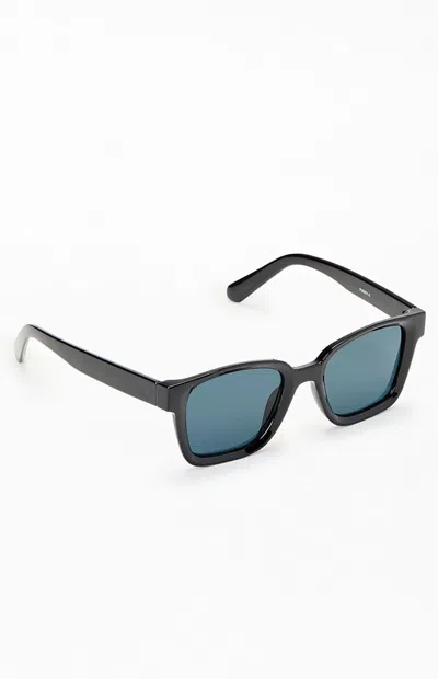 Pacsun Black Square Frame Sunglasses In Black/burgundy In Neutral