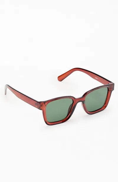 Pacsun Brown Square Frame Sunglasses In Black