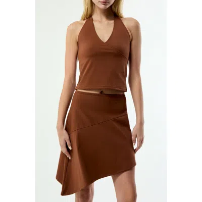 Pacsun Camilla Knit Halter Neck Top In Brown