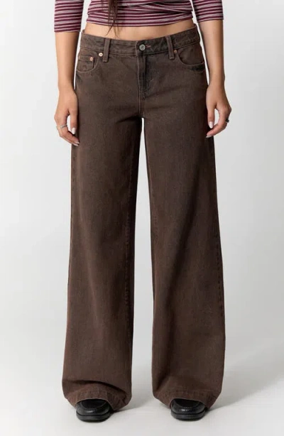 Pacsun Casey Low Rise Baggy Wide Leg Jeans In Brown