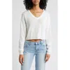 Pacsun Cassandra Crop V-neck Sweater In Bright White