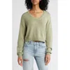 Pacsun Cassandra Crop V-neck Sweater In Brown