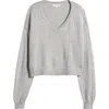 Pacsun Cassandra Crop V-neck Sweater In Heather Gray