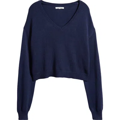Pacsun Cassandra V-neck Cropped Sweater In Navy