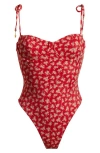Pacsun Cassie Star Charm Underwire One-piece Swimsuit In Pink