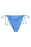 Pacsun Cecilia Ruffle Star Charm Side Tie Bikini Bottoms In Celestial Blue