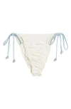 Pacsun Cecilia Ruffle Star Charm Side Tie Bikini Bottoms In Gardenia