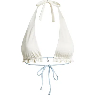 Pacsun Cecilia Star Charm Triangle Bikini Top In Gardenia