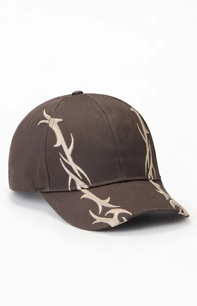 Pacsun Charcoal Ascend Tribal 1 Snapback Hat In Brown