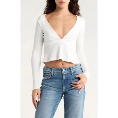 Pacsun Charlie Deep V Crop Top In White