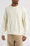 Pacsun Check Jacquard Cotton Crewneck Sweater In Cream