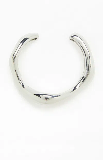 Pacsun Chunky Metal Bangle In Silver In Purple