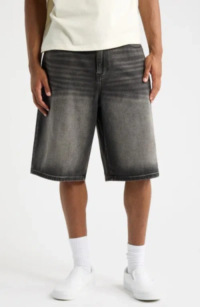 Pacsun Clayton Ii Extreme Baggy Denim Shorts In Gray