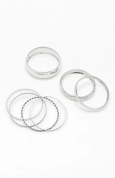 Pacsun Cleo Metal Bangle Set In Silver