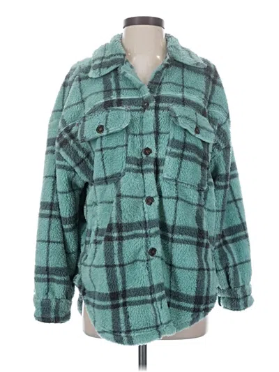 Pre-owned Pacsun Coat In Teal