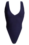 Pacsun Cold Plunge Textured One-piece Swimsuit In Eclipse/dark Blue
