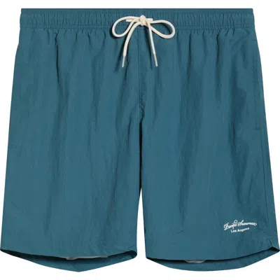 Pacsun Collegiate Solid Swim Trunks In Blue