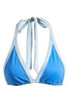 Pacsun Contrast Halter Triangle Swim Top In Blue