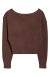 Pacsun Cosette Off The Shoulder Rib Sweater In Brown