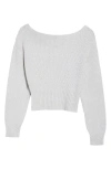 Pacsun Cosette Off The Shoulder Rib Sweater In Gray