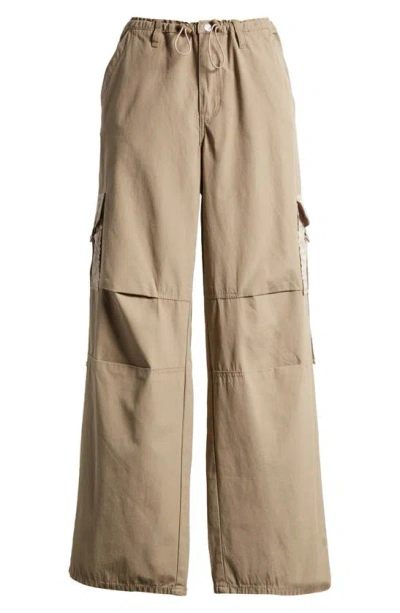 Pacsun Cotton Cargo Trousers In Timber Wolf