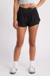 Pacsun Crossover Waist Race Shorts In Black