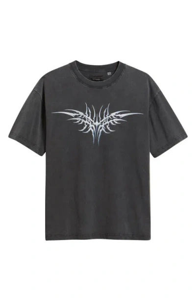 Pacsun Cyber Wings Cotton Graphic T-shirt In Black
