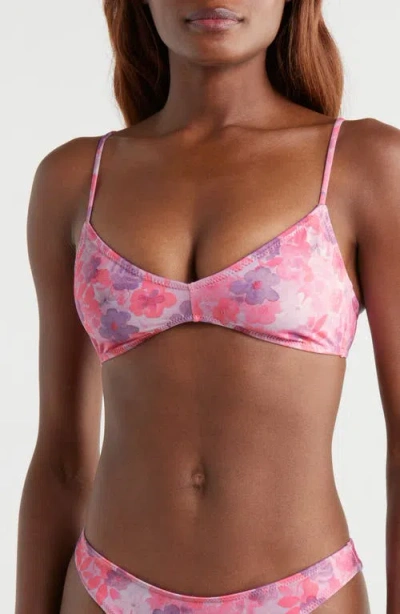 Pacsun Dana Shine Bikini Top In Pink