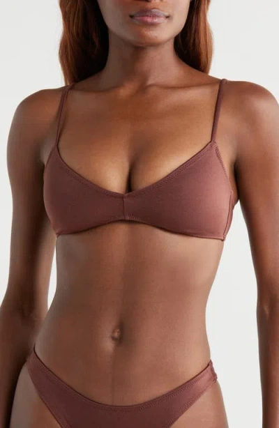 Pacsun Dana Shine Bikini Top In Bitter Chocolate