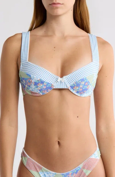 Pacsun Darcy Bralette Bikini Top In Blue
