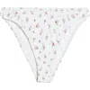 Pacsun Darcy High Leg Scoop Bikini Bottoms In Ditsy/floral/red Gingham