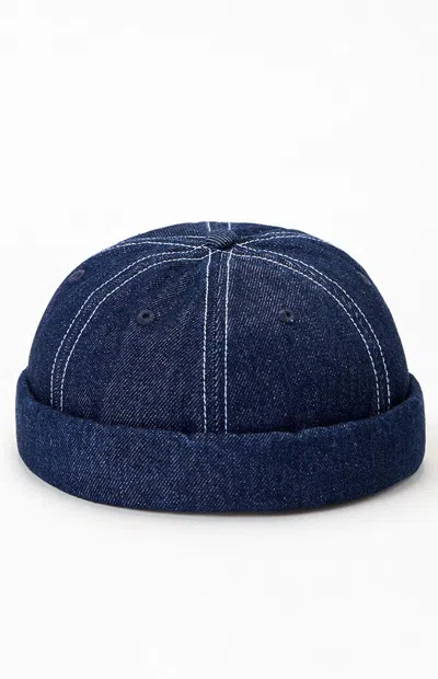 Pacsun Denim Docker Cap In Dark Denim In Blue