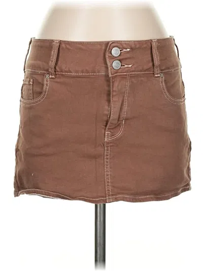 Pre-owned Pacsun Denim Skirt In Brown