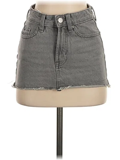 Pre-owned Pacsun Denim Skirt In Gray