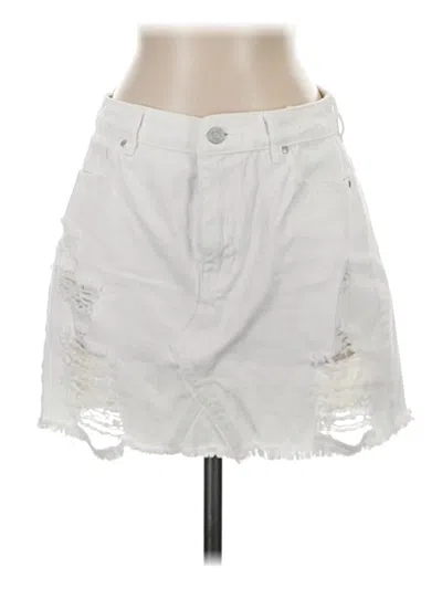 Pre-owned Pacsun Denim Skirt In White