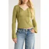 Pacsun Diana Pointelle Sweater In Green