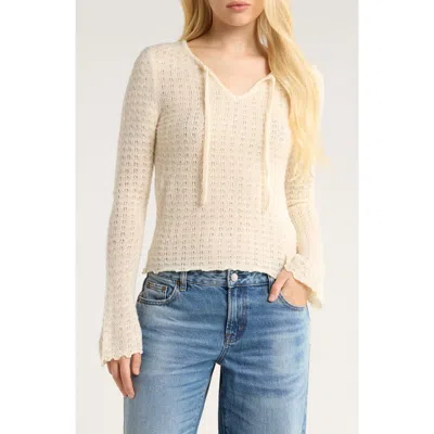 Pacsun Diana Pointelle Sweater In White