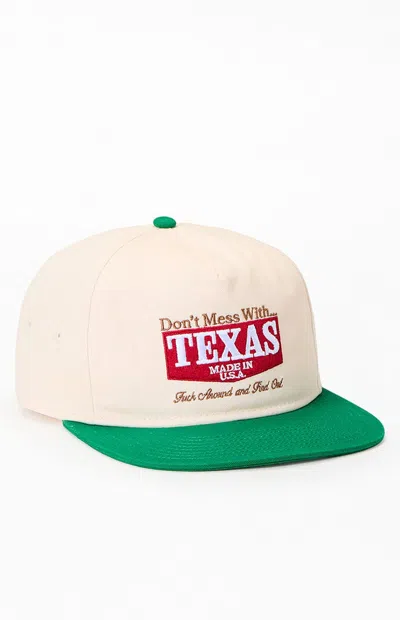 Pacsun Don't Mess With Texas Golfer Snapback Hat In Off White In Neutral