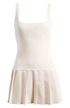 Pacsun Drop Waist Pleated Tank Minidress In White