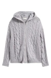 Pacsun Dylan Cable Knit Zip-up Hooded Sweater In Gray